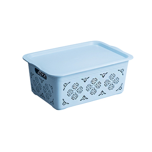 Stackable storage boxes & bins plastic basket toy storage box rattan basket boxes and storage baskets with flower pattern