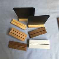 Base en bois rustique pour porte-panneau acrylique, porte-menu A5, bloc en bois avec fente personnalisée, support d'affichage en bois pour cartes
