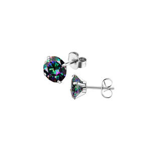 Pendientes de Acero Inoxidable 316L ZC con Cuatro Puntas de Circonita, Incrustaciones de Diamantes de Colores, Diseño de Mariposa, Tipo Broche Fino, Venta al por Mayor - Product Image 1