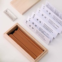 Ensemble d'encens japonais minimaliste, bâtonnets d'encens naturels, parfum de cerisier, boîte en bois, parfait pour la méditation à la maison ou au bureau, vente en gros