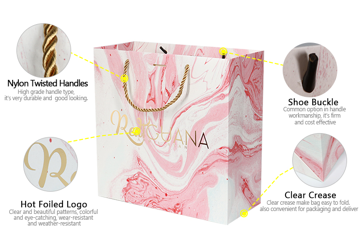 Creative Custom Design Paper Cardboard Retail Garment Clothing Shopping Carrier Bag