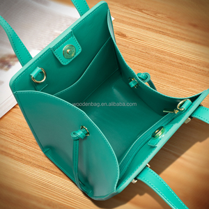 Chic <span class=keywords><strong>Cyan</strong></span> Tote Túi cho phụ nữ rắn gỗ với da kép xử lý từ đóng cửa phong cách giản dị - Product Image 1