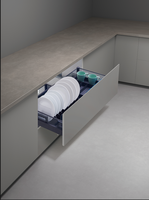 Panier de rangement de cuisine moderne multifonctionnel et écologique à 3 compartiments, en aluminium, acier, verre et ABS, robuste, origine Chine