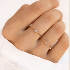 CANNER Minimalist 925 Sterling <b>Silver</b> Flower <b>Stacked</b> Jewelry <b>Rings</b> for Women 18k Gold CZ Zircon Diamond Trendy Wedding <b>Rings</b> - Product Image 5