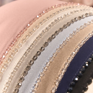 Pañuelo Hijab de Chifón Liso de Alta Calidad, Venta Caliente 2026, Chal Bordado a Mano con Cuentas, Chal Musulmán para Ramadán, Chal con Cuentas para Fiesta - Product Image 1