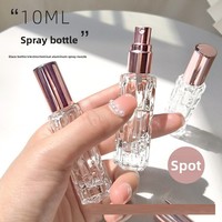 Nouveau flacon de parfum en verre en forme de diamant 10 ml, portable, élégant, rose doré, vaporisateur à pression, vide, cosmétique, monocouche, fabriqué en Chine