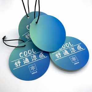 Nhà Máy Tùy Chỉnh Màu Xanh Sinh Thái Thân Thiện Với Giấy In Quần Áo Treo Tag Mát Quần Jean Vải Hangtag Với Chuỗi - Product Image 6