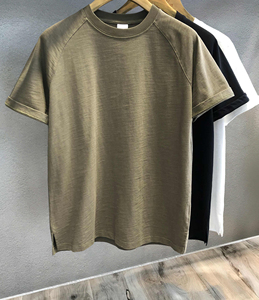 T-shirt da Uomo di Alta Qualità, Stile Americano Streetwear, Stampa Oversize, Spalle Cadenti, <span class=keywords><strong>in</strong></span> Cotone Slub - Product Image 2