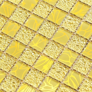 Azulejos de mosaico de cristal dorado Sala de estar TV Fondo Pared Baño Azulejos de cristal - Product Image 2