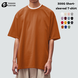 T-shirt da uomo casual di alta qualità da 300 grammi, personalizzabile con logo, all'ingrosso, oversize, con spalle scese, <span class=keywords><strong>stampa</strong></span> <span class=keywords><strong>su</strong></span> cotone 100% pesante - Product Image 2
