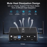 Mini PC Industrial sin Ventilador N100 SSD, 2 Puertos Seriales RS232, 2 Puertos LAN GbE, 2 Puertos USB 3.0, 2 Puertos USB 2.0, Antena de Audio, Alimentación CC, Compatible con Win10/11/Linux