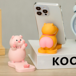 Soporte para teléfono con dibujos animados, figura de resina, base giratoria, soporte de escritorio, regalo decorativo - Product Image 4