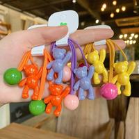 Vente en gros 2 pcs/set Funny Unique Knockers Enfants Cheveux Élastique Filles Mode Debout Ours Perle Bébé Cheveux Cravates Cheveux Accessoires