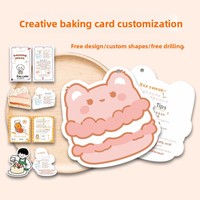 Alien-themed Custom Eco-Friendly Recyclable Cardboard Creative Matte Varnishing Foldable Greeting Card Cake Insert-Thank-You