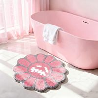 Tapis de bain moderne gothique rose foncé amusant, tufté, épais, doux, en peluche, avec support en latex antidérapant, lavable, pour chambre, dortoir, décoration intérieure