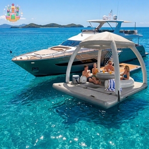 Plataforma Flotante Inflable para <span class=keywords><strong>Piscina</strong></span> o Playa, Marca NOVA, Diseño Personalizado de Fábrica, con Techo de PVC - Product Image 2