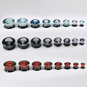 Jellyfish Glass Unisex Auricle <span class=keywords><strong>Double</strong></span> Flared Ear Plug Expander 8mm Gauge OUSLY Body Piercing - Product Image 2