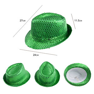 네온 글로 노블 트렌디 힙합 공연 페도라 모자 할로윈 라마단 졸업식 파티를위한 스팽글 무대 댄스 캡-폴리 에스터 - Product Image 6