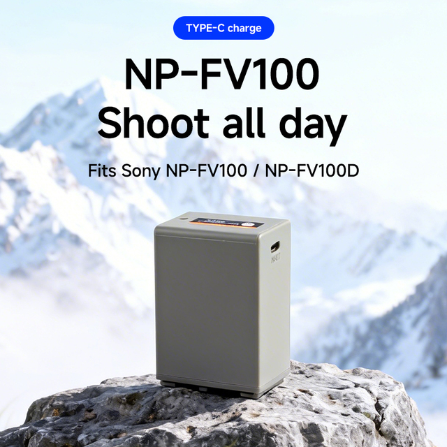 4800mAh Upgraded NP FV100D Camera Battery with Type C Input and Dual Ports for Sony Handycam Camcorders