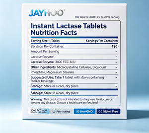Compresse <span class=keywords><strong>di</strong></span> <span class=keywords><strong>Lattasi</strong></span> Istantanea JAYHOO, 3000 FCC ALU per Porzione, 180 Compresse, Supporto per la Digestione della Lattosio ad Azione Rapida - Product Image 2