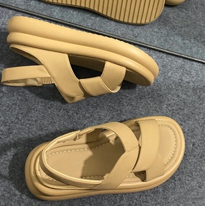 <span class=keywords><strong>Sandalias</strong></span> romanas de plataforma de verano informales para mujer, suela gruesa, banda elástica, punta, línea recta, diseño plano, plantilla de EVA, Sudadera con capucha-Playa - Product Image 4