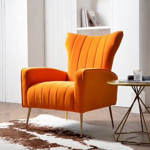 Silla de salón minimalista nórdica con respaldo alto, muebles americanos individuales de lujo para sala de estar, dormitorio u hotel, duradero y elegante - Product Image 4