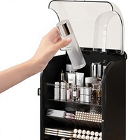 Boîte de rangement multifonctionnelle en plastique pour cosmétiques, soins de la peau et rouges à lèvres, pour coiffeuse, anti-poussière, luxe léger