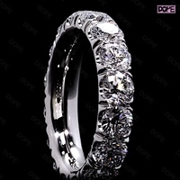 Bague Moissanite personnalisée pour homme en argent 925 plaqué or blanc Bijoux Hiphop Vvs Bague Moissanite glacée