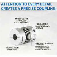Accouplement flexible en soufflet métallique en alliage d'aluminium pour encodeur, moteur pas à pas, imprimante 3D, filetage D19L25, 30 3000 tr/min