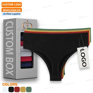 Wholesales Custom Manufacturer Mid Rise T Back Women Tangas Solid Color Ladies Ribbed Seamless Women Thong Underwear