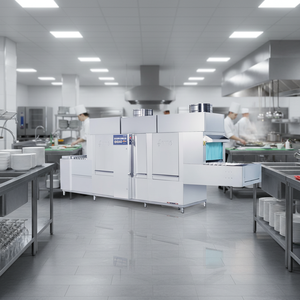 Lave-vaisselle autonome grande capacité - Série PMFE-600 (type convoyeur) avec commande entièrement intégrée, puissance 9,3 W, pour restaurants et hôtels - Product Image 3