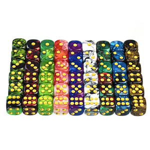 Lot en gros de dés de jeu polyédriques D6 en acrylique marbré à 6 faces avec points dorés pour jeux de société - Product Image 4
