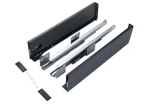 Soft Closing Metal Box Drawer Slide Slim Tandem Hydraulic Slim Tandem Metal Double Wall Drawer Tandem Box Front Panel