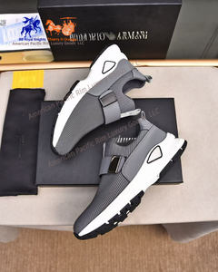 2025 Amani hommes classique chaussures basses respirant fond épais maille supérieure sans lacet baskets décontractées course en cuir véritable - Product Image 2