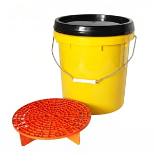 WB-P005 Seau de <span class=keywords><strong>lavage</strong></span> <span class=keywords><strong>auto</strong></span> 15L orange en PP avec filtre anti-grains et couvercle noir – Seau de detailing robuste pour le nettoyage automobile - Product Image 5