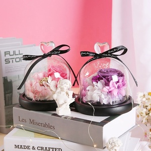 Bellezza secchi fiori freschi conservati cupola di vetro rosa <span class=keywords><strong>regali</strong></span> speciali romantico <span class=keywords><strong>san</strong></span> <span class=keywords><strong>valentino</strong></span> <span class=keywords><strong>regali</strong></span> per sempre fiore immortale - Product Image 2
