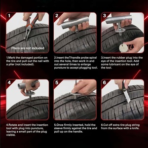 Kit di Riparazione Pneumatici - Set Universale <span class=keywords><strong>per</strong></span> Riparazione <span class=keywords><strong>Gomme</strong></span> Tubeless <span class=keywords><strong>per</strong></span> Auto, Moto, Trattori, ATV - Product Image 6