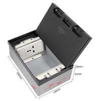 Boîte de prise de sol encastrée FUPAI FP-200 à 4 prises en acier inoxydable 10A 220V Prise EU Module réseau NFC Norme IP21 Mise à la terre