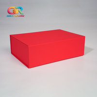 Cadeaux de Noël, boîtes en carton rigide de luxe à fermeture magnétique écologiques, finition mate rouge, pliables