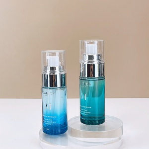 Wholesale Cosmetic Packaging 40ml 50ml 60ml Transparent Frosted <b>Empty</b> Serum Lotion Foundation Glass Bottle with Pump - Product Image 1