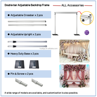 Kit de Tubos y Cortinas Ajustables, Portátiles y Ligeros, Soporte de Aluminio Resistente para Decoración de Eventos, Fiestas y Bodas