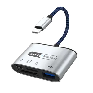 Multifunktions-4-in-1-Kartenleser für Typ C mit Lade-USB-Anschluss SD TF USB-Speicher kartenleser für iPad HUAWEI xiaomi