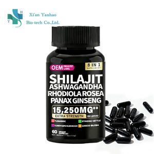 Suppléments de soutien énergétique OEM <span class=keywords><strong>8</strong></span> en 1 Ginseng Ashwagandha Complex Shilajit Capsule pour hommes - Product Image 1