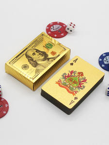 Cartes à jouer élégantes, flexibles, imperméables, en plastique, avec feuille d'or, personnalisables, surface lisse, <span class=keywords><strong>jeu</strong></span> <span class=keywords><strong>de</strong></span> société pour amis - Product Image 6