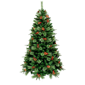 Bán buôn PE thông kim PVC hỗn hợp mã hóa bản lề trang trí cây giáng sinh với Pinecone trái cây màu đỏ trang trí - Product Image 1