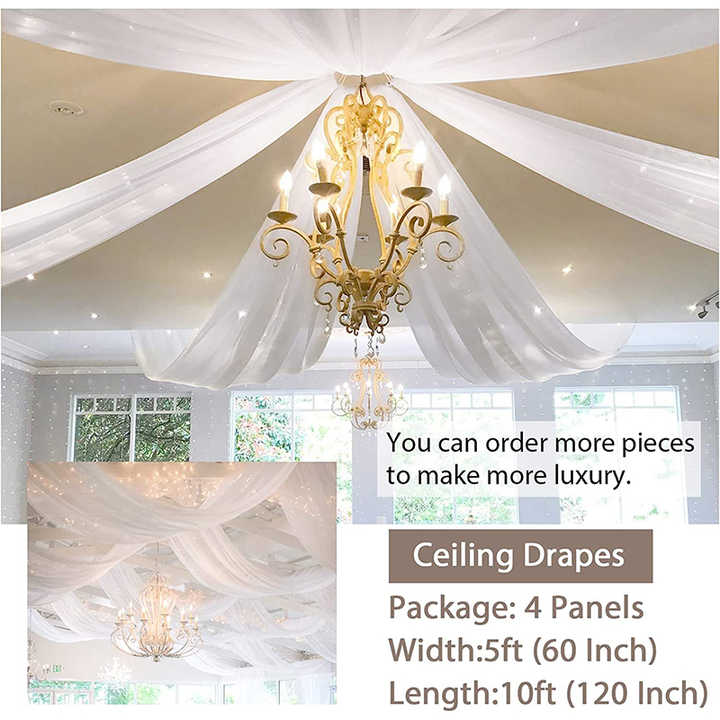 Wedding Decoration Ceiling Drapes Decoration Sheer Fabric Ceiling Draping Wedding  Backdrop Curtains