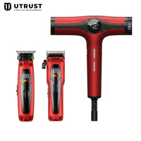 Ensemble de salon professionnel 3-en-1, sèche-cheveux haute vitesse BLDC 110 000 tr/min et tondeuse à cheveux 7 000 tr/min, kit de coupe-cheveux électrique pour usage domestique