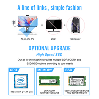 Rotation à 360 degrés de haute qualité 23.8 ''Ultra-mince Core I3 I5 I7 Business Gaming All in One Pc Aio Desktop Computer Personnalisable