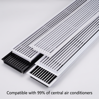 Grille linéaire en plastique ABS personnalisable Lishine |   Diffuseur de plafond moderne pour climatisation, forme rectangulaire, garantie 1 an pour l'air