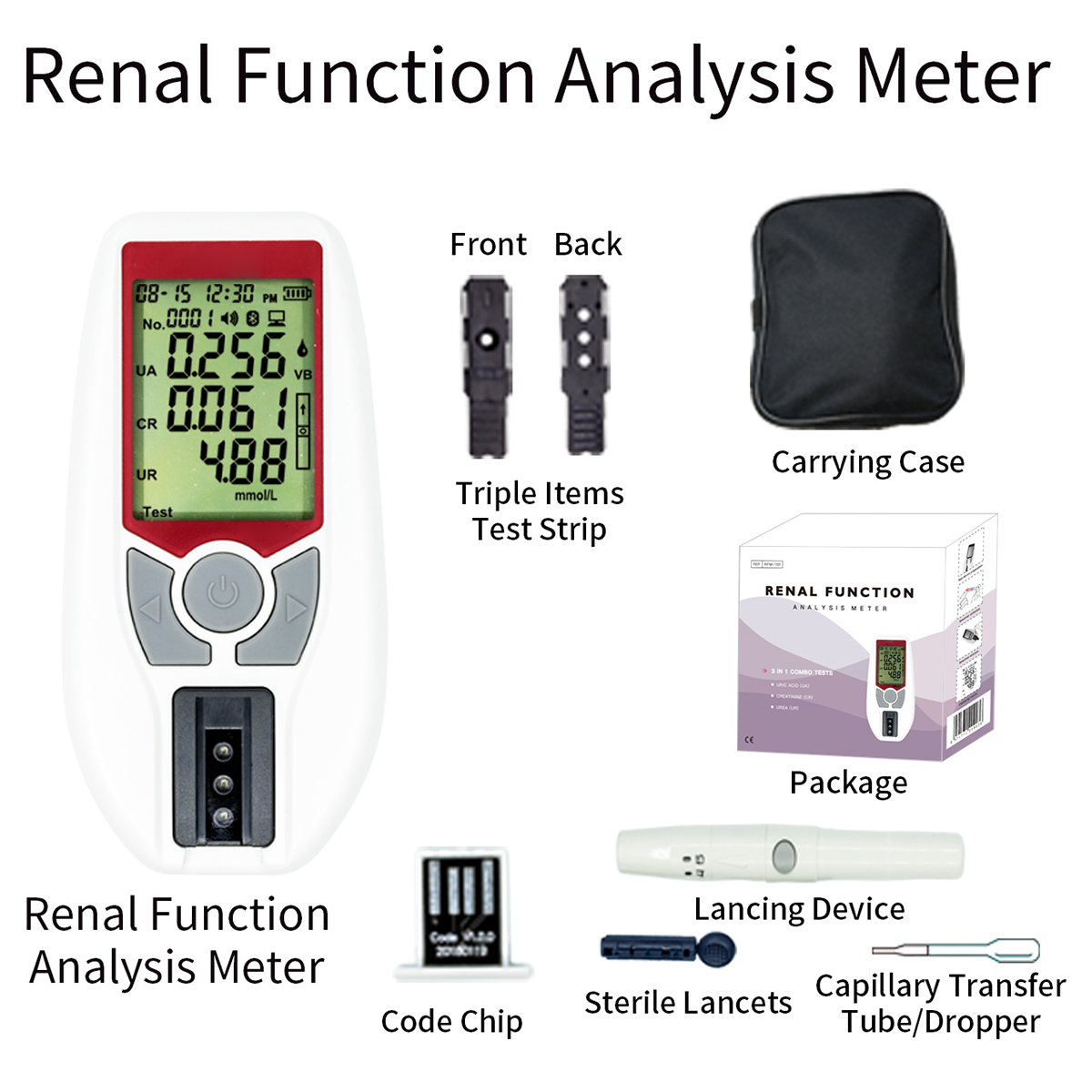 Medidor de análisis de función renal portátil aprobado por CE